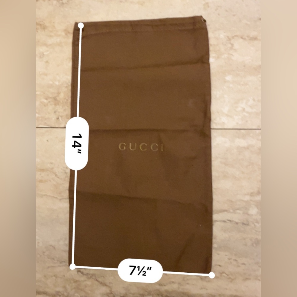 Gucci Brown Dust bag 14 L x 7.5 W EUC